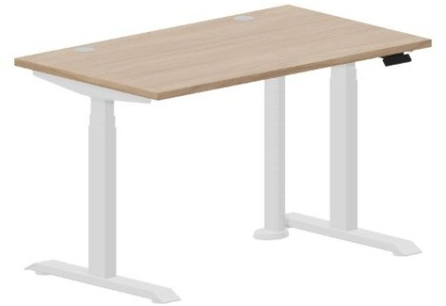 Стол регулируемой высоты (2 заглушки) Бенет, цвет светлый дуб + белый