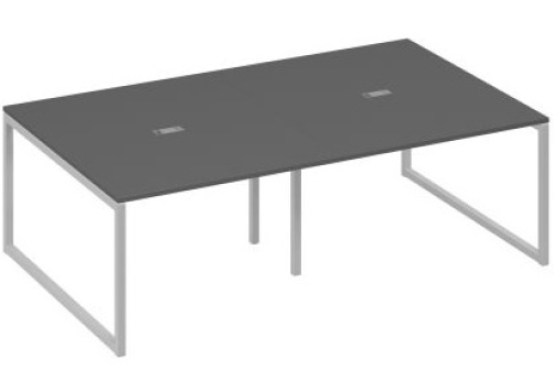Стол для переговоров прямоугольный Мира Одри, цвет антрацит премиум + серый