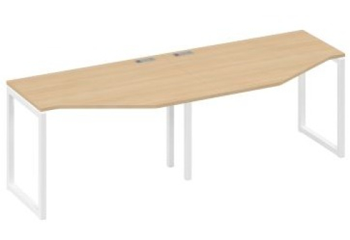 Рабочая станция эргономичная (2х120) Мира Одри, цвет натуральный дуб + белый