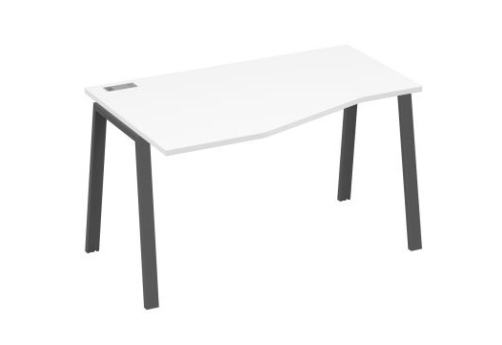 Стол эргономичный левый 140 Мира Трио, цвет белый премиум + антрацит