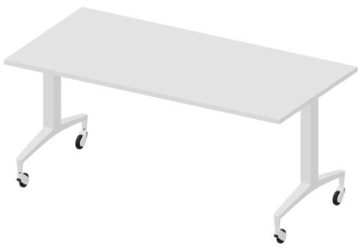 Стол мобильный складной Смит Конференц, цвет белый + белый