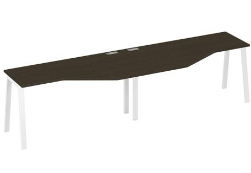 Рабочая станция эргономичная 2х160 Мира Трио, цвет венге + белый