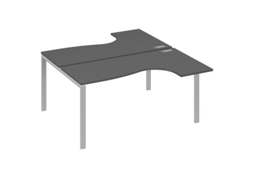 Рабочая станция эргономичная (2х160) Мира Нумо, цвет антрацит премиум + серый