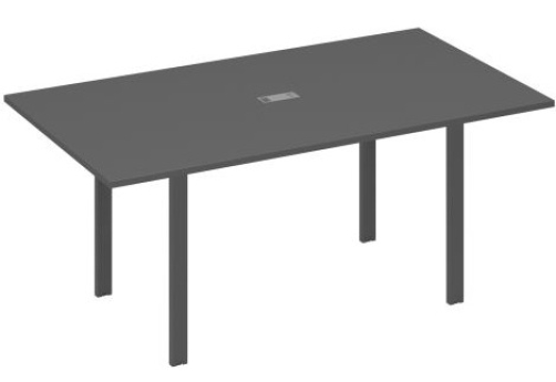 Стол для переговоров прямоугольный Мира Нумо, цвет антрацит премиум + антрацит