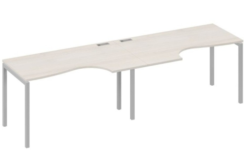 Рабочая станция эргономичная 2х140 Классика Мира Лофт, цвет дуб шамони + серый