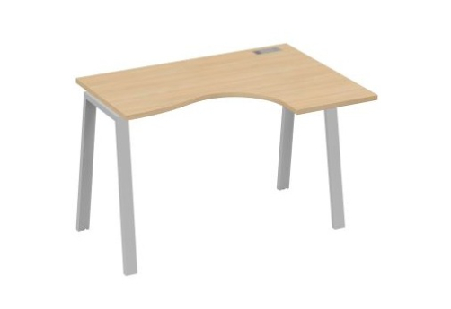 Стол эргономичный правый Мира Трио, цвет натуральный дуб + серый