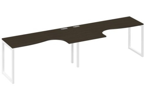 Рабочая станция эргономичная (2х160) Мира Одри, цвет венге + белый