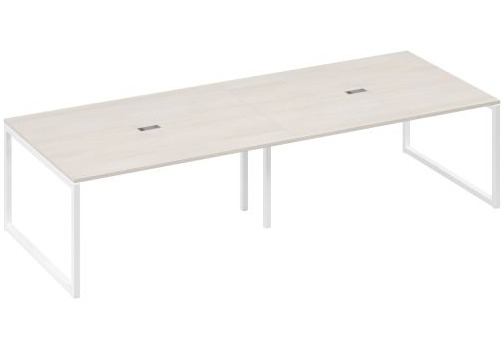 Стол для переговоров прямоугольный Мира Одри, цвет дуб шамони + белый