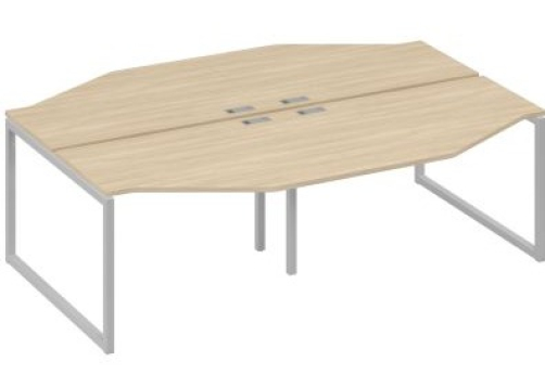 Рабочая станция эргономичная (4х120) Мира Одри, цвет дуб скандинавский + серый