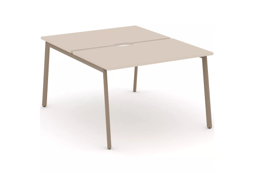 Рабочая станция на 2 места (с вырезом под провода), цвет капучино