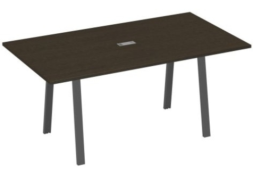 Стол для переговоров 180 Мира Трио, цвет венге + антрацит
