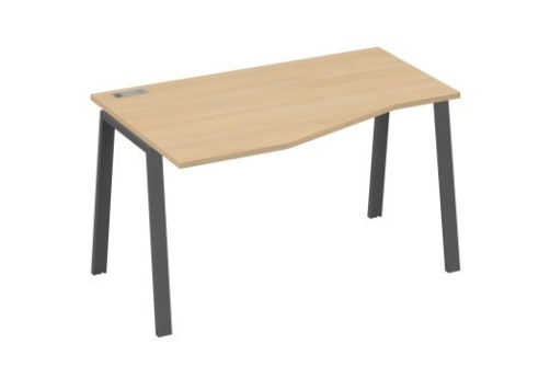 Стол эргономичный левый 140 Мира Трио, цвет натуральный дуб + антрацит