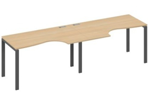 Рабочая станция эргономичная (2х140) Мира Нумо, цвет натуральный дуб + антрацит