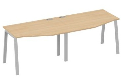 Рабочая станция эргономичная (2х120) Мира Нумо, цвет натуральный дуб + серый