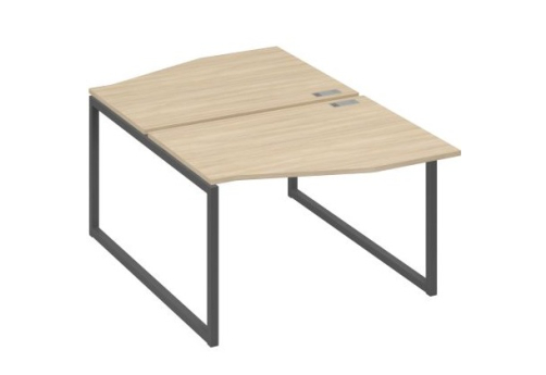Рабочая станция эргономичная (2х120) Мира Одри, цвет дуб скандинавский + антрацит