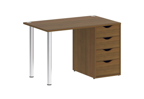 Стол письменный с тумбой 4 ящика, цвет орех