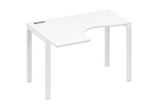 Стол эргономичный левый Мира Нумо, цвет белый премиум + белый