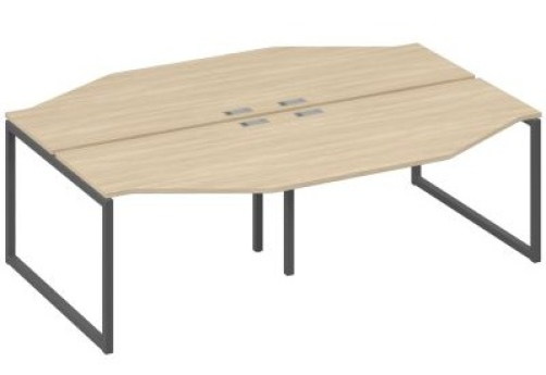 Рабочая станция эргономичная (4х120) Мира Одри, цвет дуб скандинавский + антрацит