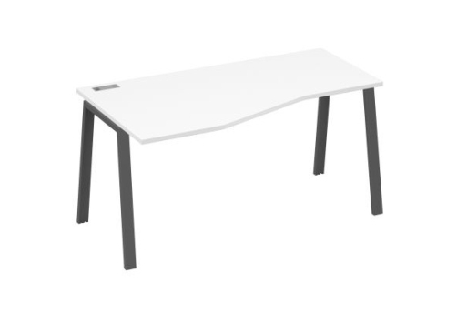 Стол эргономичный левый 160 Мира Трио, цвет белый премиум + антрацит