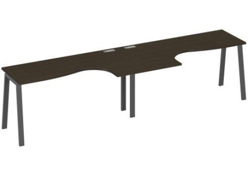 Рабочая станция эргономичная 2х160 Мира Трио, цвет венге + антрацит