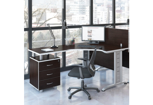 Рабочая станция левая Данта, цвет темный дуб