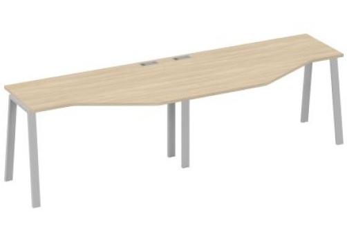 Рабочая станция эргономичная 2х140 Мира Трио, цвет дуб скандинавский + серый
