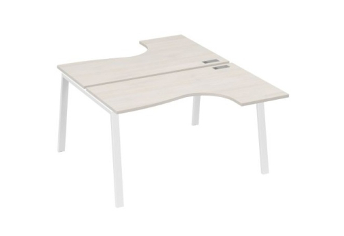 Рабочая станция эргономичная 2х140 Мира Трио, цвет дуб шамони + белый