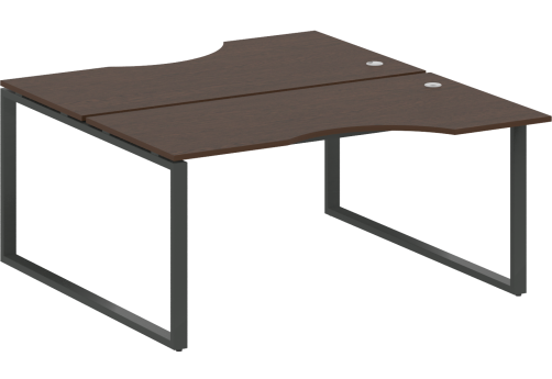 Стол на 2 рабочих места эргономичный, цвет венге