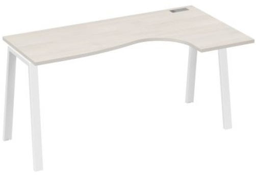 Стол эргономичный правый Мира Трио, цвет дуб шамони + белый