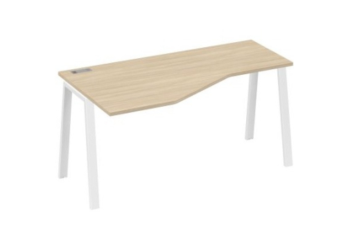 Стол эргономичный левый Мира Трио, цвет дуб скандинавский + белый
