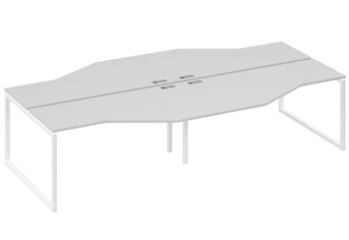 Рабочая станция эргономичная (4х160) Мира Одри, цвет серый + белый