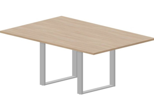 Стол для переговоров Бронкс Конференц, цвет светлый дуб + алюминий