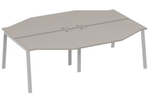 Рабочая станция эргономичная 4х120 Мира Трио, цвет мокко премиум + серый