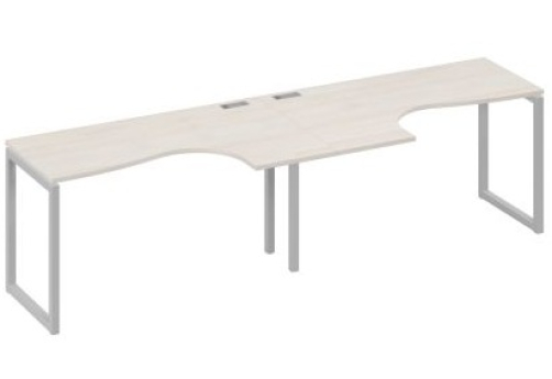Рабочая станция эргономичная (2х140) Мира Одри, цвет дуб шамони + серый