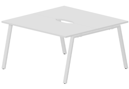 Стол составной на 2 рабочих места (2 выреза) Сильвана, цвет белый
