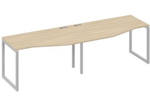 Рабочая станция эргономичная (2х140) Мира Одри, цвет дуб скандинавский + серый
