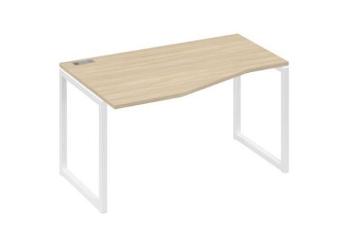 Стол эргономичный левый Мира Одри, цвет дуб скандинавский + белый