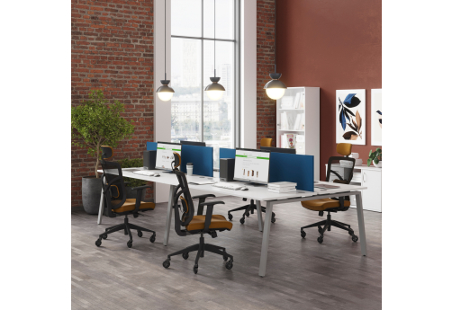 Стол на 4 рабочих места Апрель Альфа Белый, цвет белый