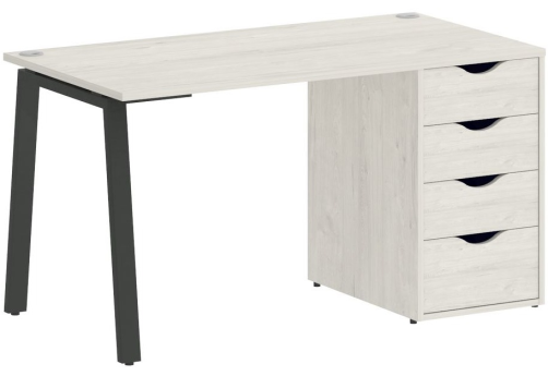 Стол письменный с тумбой 4 ящика, цвет дуб наварра + антрацит