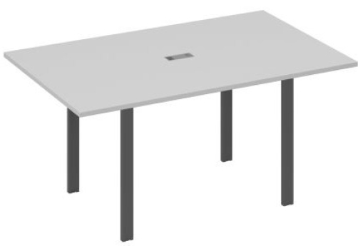 Стол для переговоров прямоугольный Мира Нумо, цвет серый + антрацит