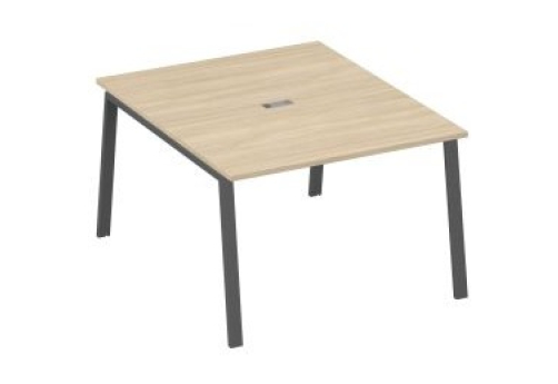 Стол для переговоров Мира Трио, цвет дуб скандинавский + антрацит