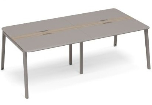 Стол для переговоров Види Металл, цвет вяз + мокко