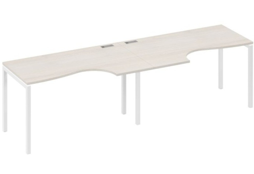 Рабочая станция эргономичная 2х140 Классика Мира Лофт, цвет дуб шамони + белый