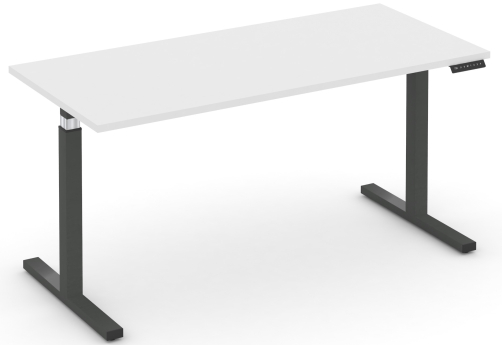 Стол электроподъемный, цвет антрацит + белый бриллиант