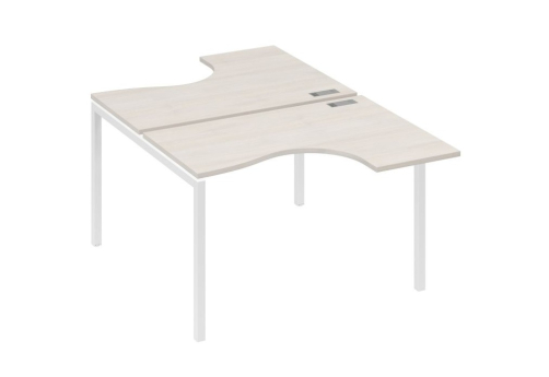 Рабочая станция эргономичная 2х120 Классика Мира Лофт, цвет дуб шамони + белый