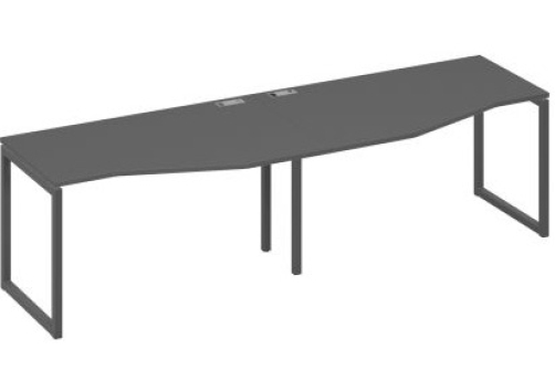 Рабочая станция эргономичная (2х140) Мира Одри, цвет антрацит премиум + антрацит