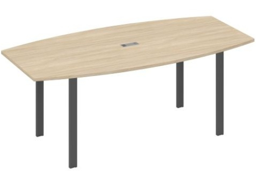 Стол для переговоров фигурный Мира Нумо, цвет дуб скандинавский + антрацит