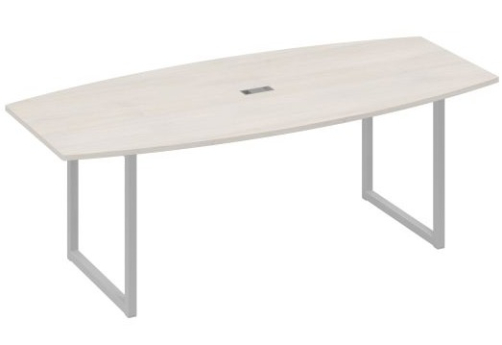 Стол для переговоров фигурный Мира Одри, цвет дуб шамони + серый
