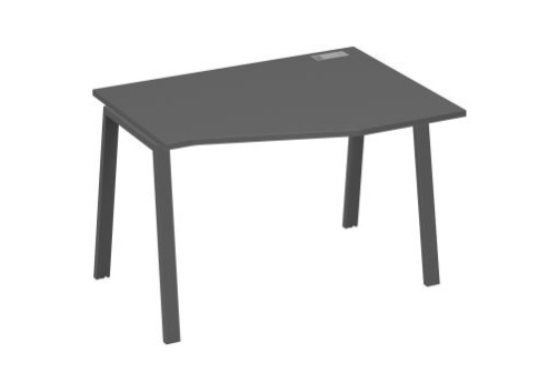 Стол эргономичный правый 120 Мира Трио, цвет антрацит премиум + антрацит