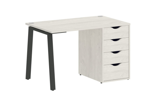 Стол письменный с тумбой 4 ящика, цвет дуб наварра + антрацит